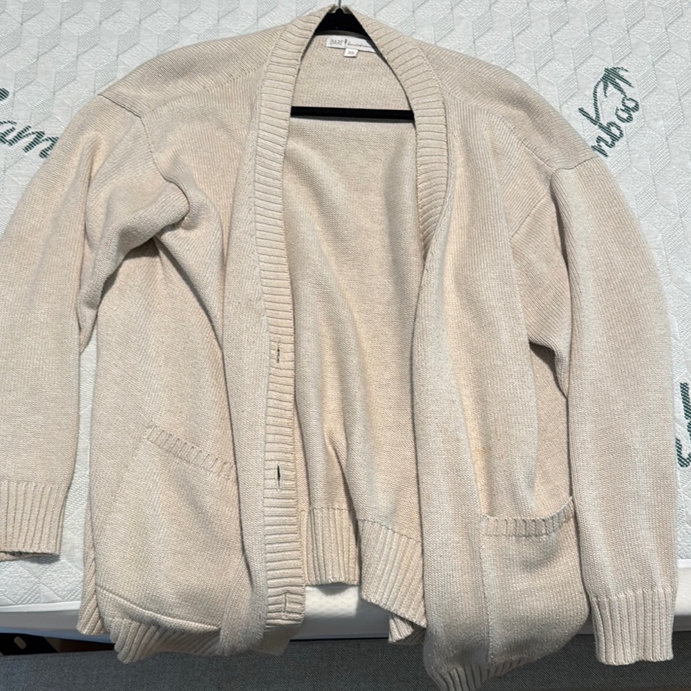 BARE Knitwear Cream Cardigan Sweater